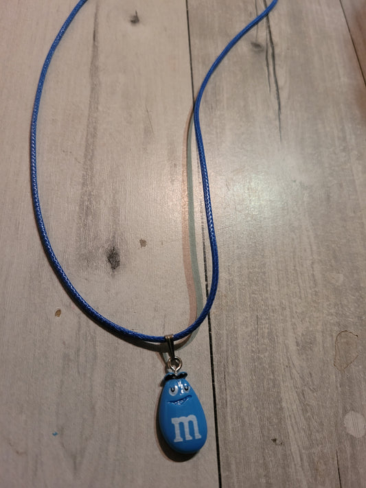Blue M&M Rope Necklace