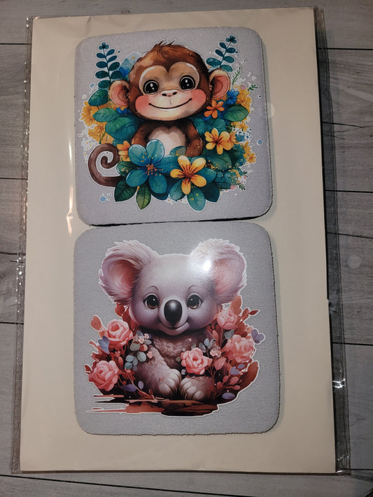 Animal & Flower Coaster Set