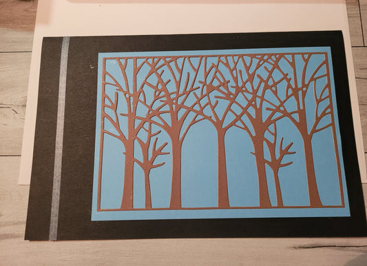 Blue with Trees Greeting Card